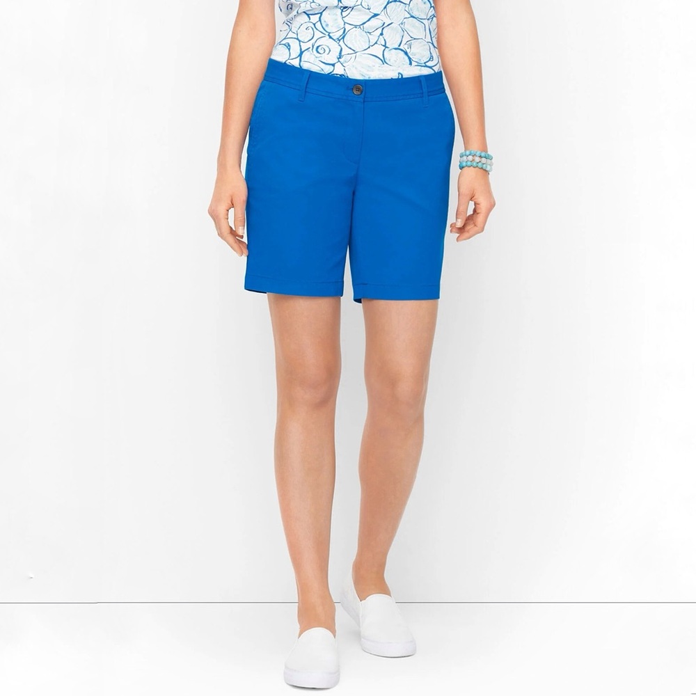 Sale! $69.5 Talbots Relaxed Chino Shorts 6” Blue Color Size 16P